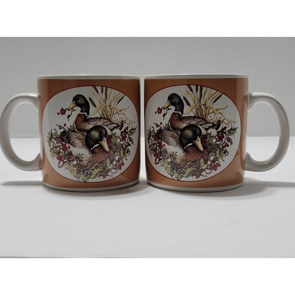 Lot of 2 NEW Woodland Celebration Coffee Cup/Mug Jamie Gardner Rehfeld Ducks